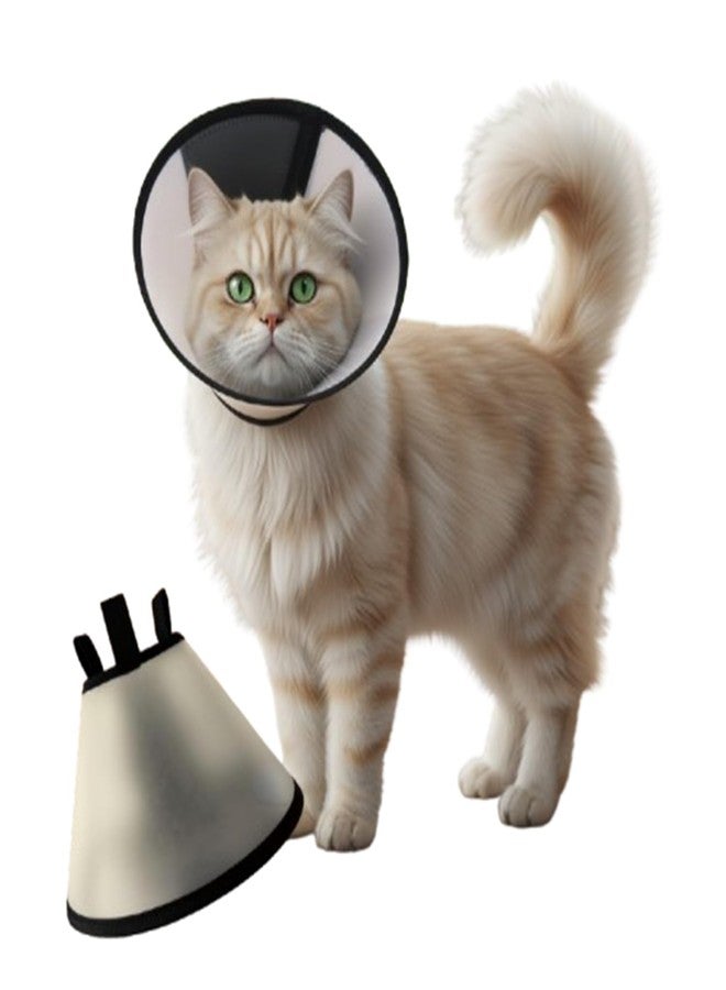 Berlin's PET ACCESSORIES Berlin's Adjustable Cat Cone for Kitten Size 3 Small Plastic E-Collar Protective Collar After Surgery Anti-Bite Lick Wound Healing Safety Pet Recovery Collar in White - Image 1