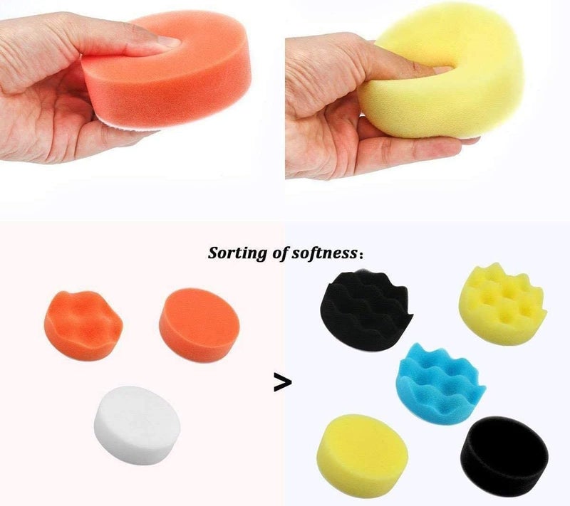 BangShou 25 Pack 3" Polishing Pads Set with M10 Drill Adapter for Auto Car Polishing - Image 3