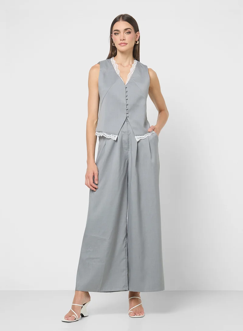 ايلا Vest With Lace Trim & pant Set
