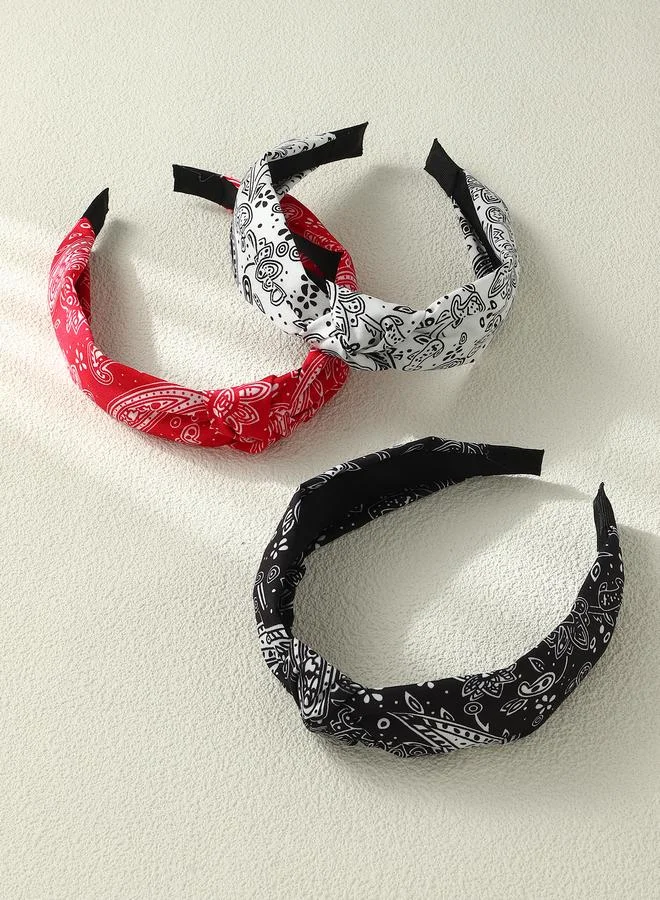 Take Two  Set of 3 - Bandana Print Knot Headband for Women | Best Price UAE