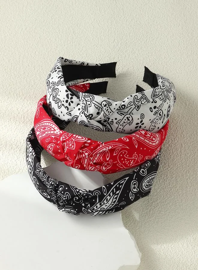 Take Two Set of 3 - Bandana Print Knot Headband
