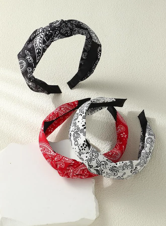 Take Two Set of 3 - Bandana Print Knot Headband