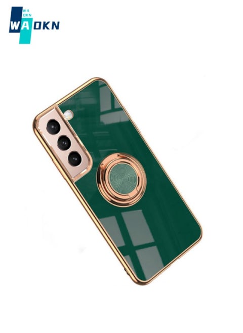 For Samsung A14 4G Phone Case with Hidden Ring Holder, Compatible with MagSafe Charger, Camera Lens Protection,Green