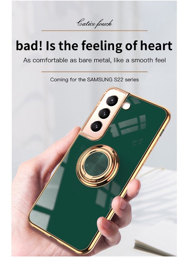 For Samsung A14 4G Phone Case with Hidden Ring Holder, Compatible with MagSafe Charger, Camera Lens Protection,Green