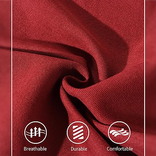 Pinknoke Vintage Pinafore Apron Dress for Women with Pockets Cute Floral Chef Aprons for Kitchen Cooking Baking Gardening (Claret) - Image 4