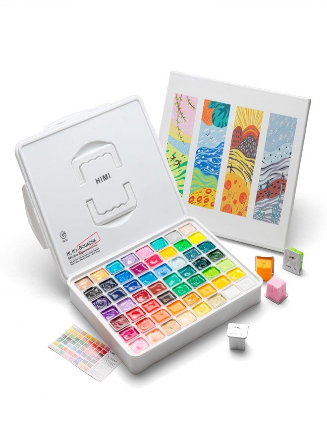 HIMI Gouache Paint Set, 56 Colors x 30g Unique Jelly Cup Design in a Carrying Case Perfect for Artists, Gouache Opaque Art Supplies for Professionals, and More - Image 1