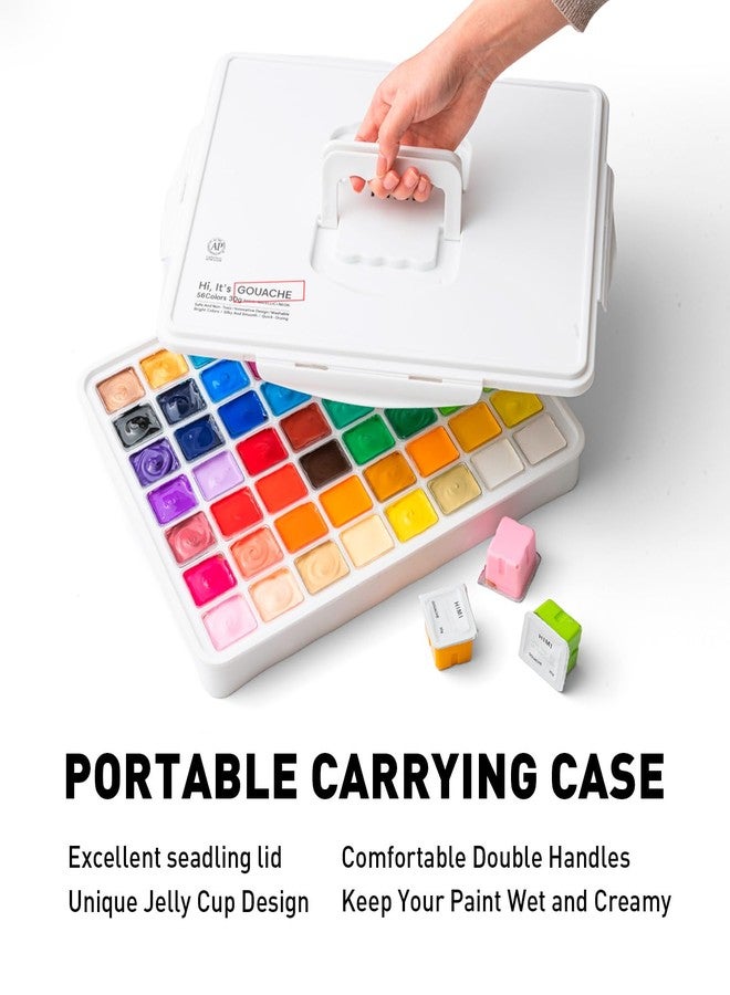 HIMI Gouache Paint Set, 56 Colors x 30g Unique Jelly Cup Design in a Carrying Case Perfect for Artists, Gouache Opaque Art Supplies for Professionals, and More - Image 5
