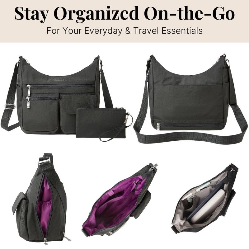 Baggallini Everywhere Bagg - Hobo Crossbody Bag for Women with RFID Wristlet â€“ Water-resistant Travel Bag - Image 5