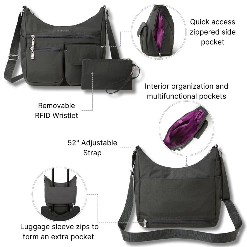 Baggallini Everywhere Bagg - Hobo Crossbody Bag for Women with RFID Wristlet â€“ Water-resistant Travel Bag - Image 3