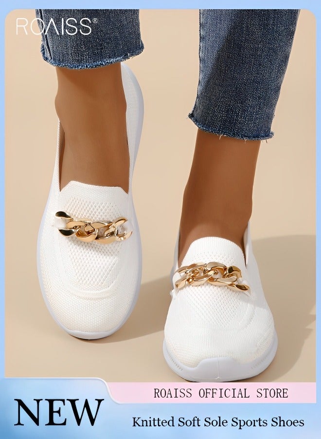 roaiss Women Stylish Slip on Shoes, Low Top Shoes with Mesh Upper, Casual Versatile Flat Shoes for Ladies, Comfy Loafers with Non-slip Soles, Suitable for Daily Wear and Outdoor Activities - Image 1