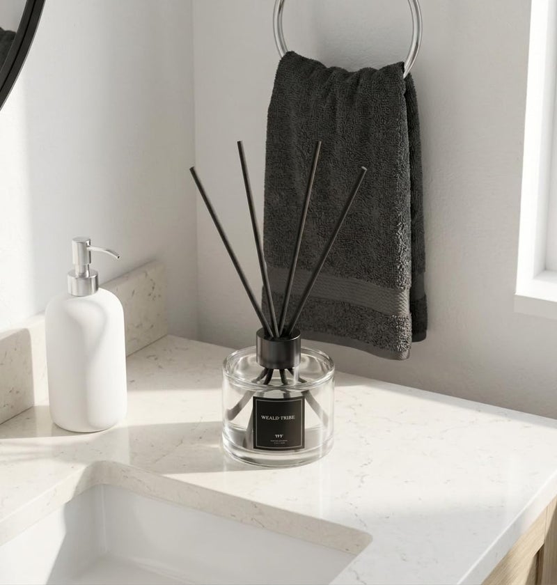 WEALD TRIBE Reed Diffuser Set of 3 for Bathroom Shelf Decor, Sticks Diffuser with Essential Oils Included | Eucalyptus & Lavender, Jasmine, Sandalwood Rose Scent(1.7 fl oz/Pack) | Defusers - Image 3