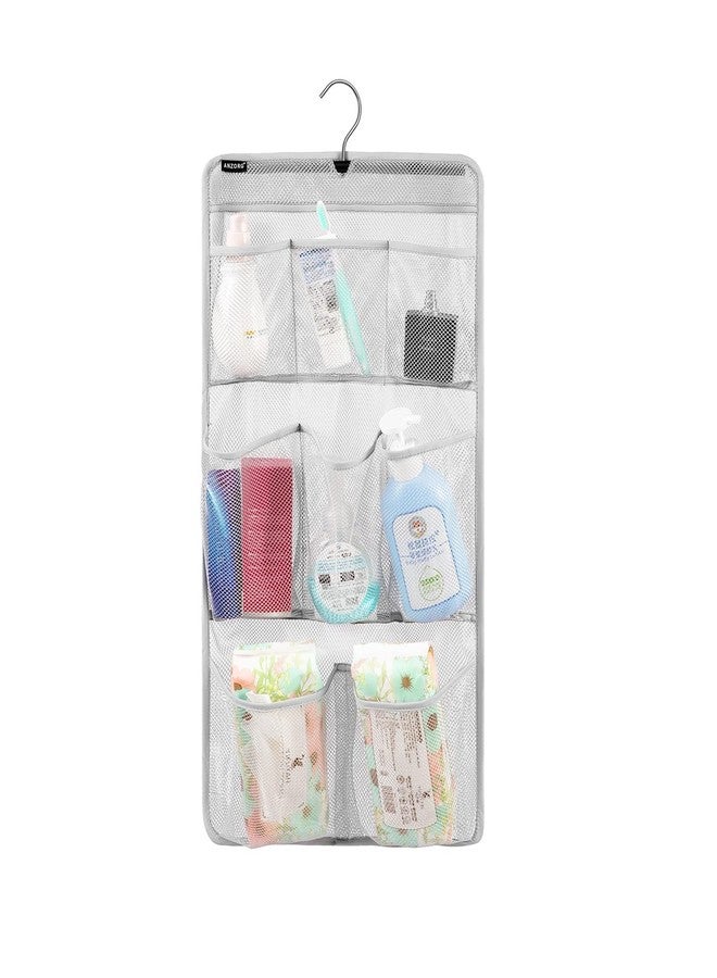 ANZORG Mesh Shower Organizer Hanging Caddy Quick Dry Bathroom Storage for Toiletry Accessories with Rotating Hanger (8 Pockets) - Image 1