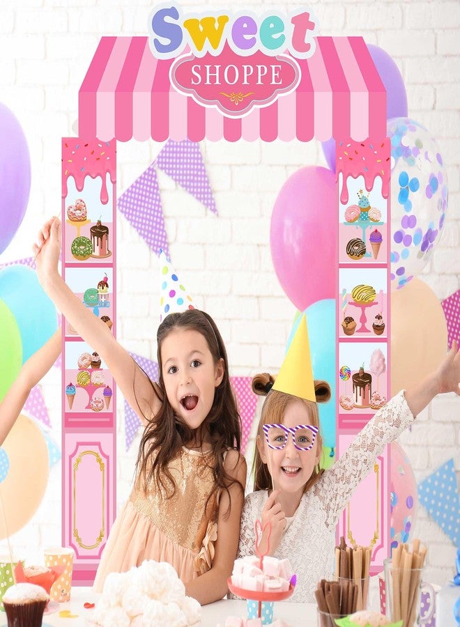 Lofaris 3 Pieces Pink Cute Sweet Shop Banner, Donut Cake Candy Shop Party Decorations, Kids Party Welcome Door Banners Set, Candy Theme Party Supplies for Birthday and Events - Image 3