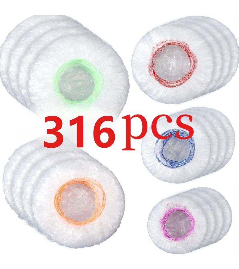 316 Pack Elastic Reusable Plastic Bowl Covers For Kitchen Food Storage - Image 1