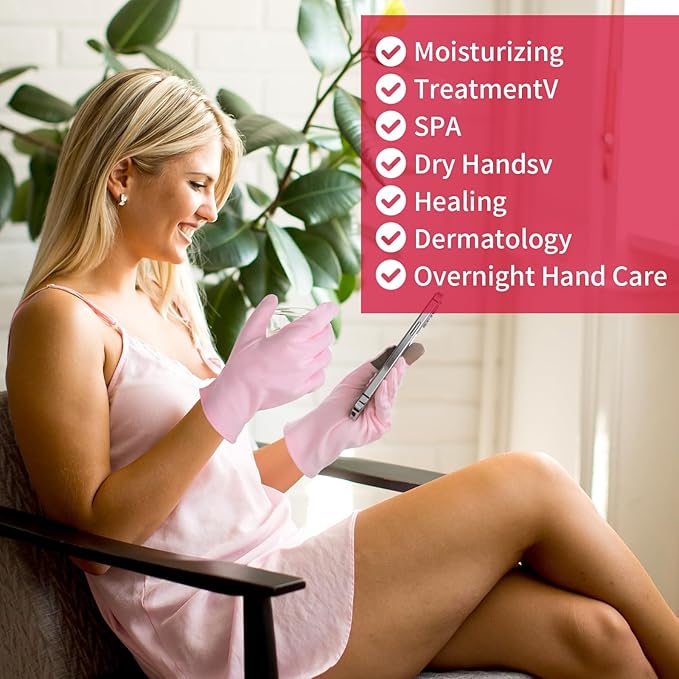 Sibba 2 Pairs Moisturizing Gloves Overnight Touch Screen Gloves White Cotton Gloves for Dry Hands Eczema Hand Spa Treatment Gloves for Repair Rough Cracked Dry Chapped Hands Skin Inspection Gloves - Image 5