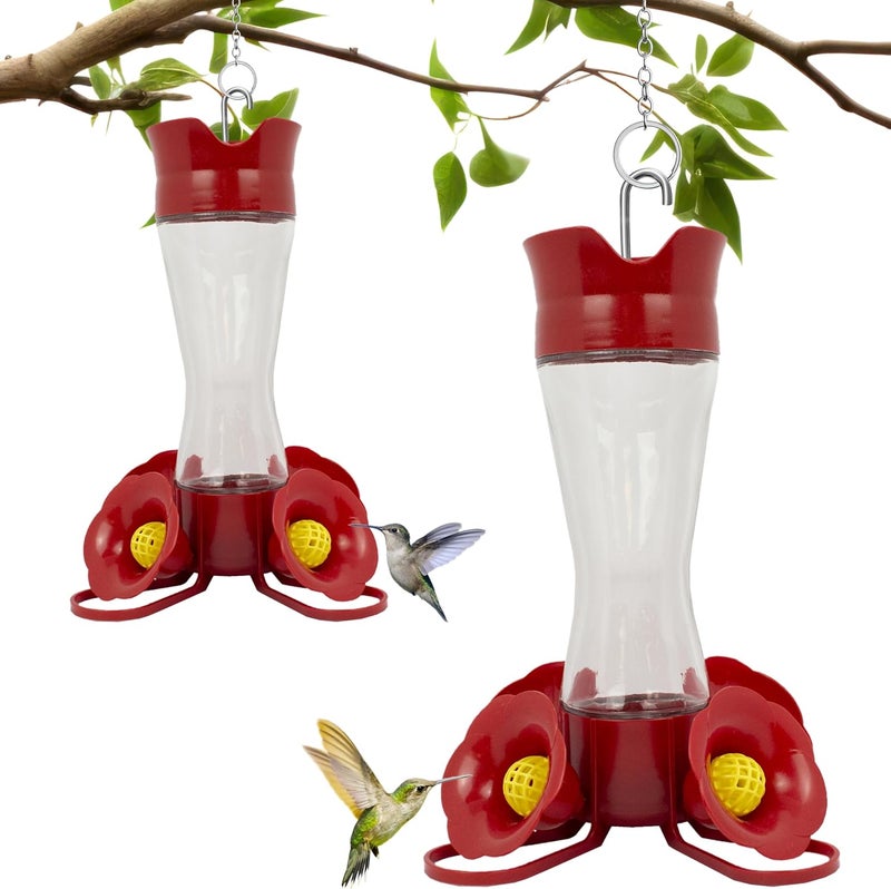 Perky-Pet 203CPBN-2 Glass Hummingbird Feeders for Outdoors with Perches, Ant Moat, Bee Guards - Pack of 2 - Image 1