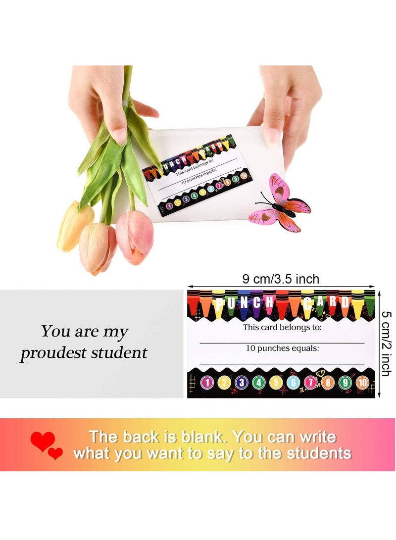 320 Pieces Punch Cards Incentive Loyalty Reward Card Student Awards Loyalty Cards for Business Classroom Kids Behavior Students Teachers