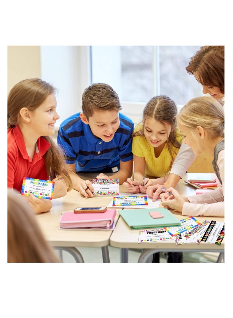 320 Pieces Punch Cards Incentive Loyalty Reward Card Student Awards Loyalty Cards for Business Classroom Kids Behavior Students Teachers