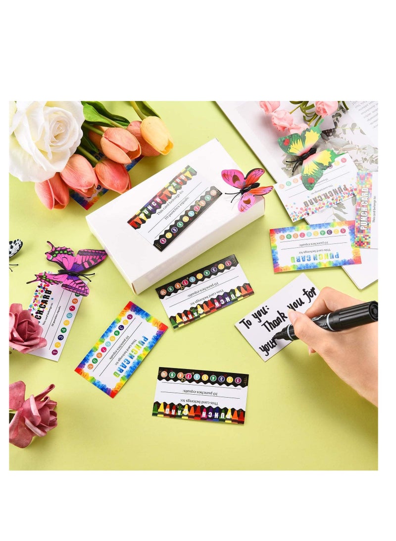 320 Pieces Punch Cards Incentive Loyalty Reward Card Student Awards Loyalty Cards for Business Classroom Kids Behavior Students Teachers