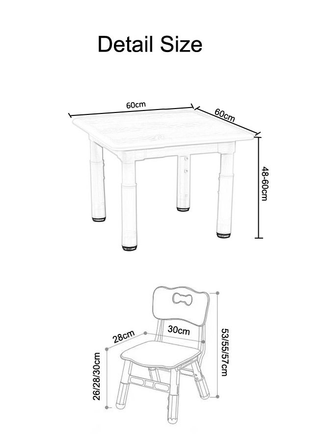 JSAITOYS - 3-Piece Plastic Kids Stable Study Table With Chairs Set Children Activity Desk Chair Sets For Classroom Daycare Home - Image 1