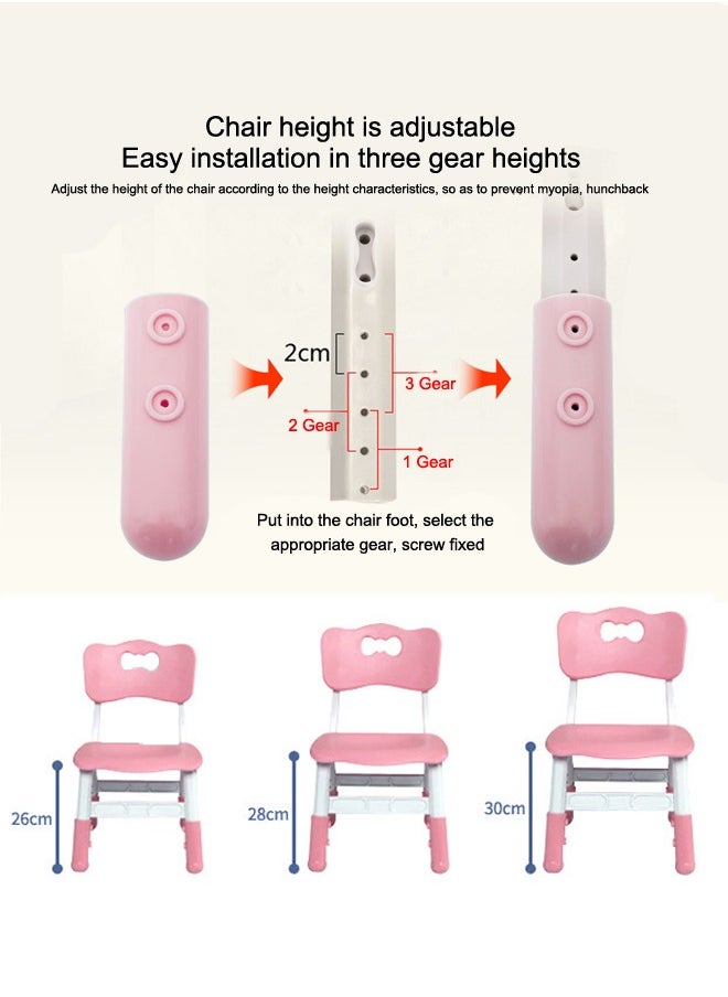 JSAITOYS - 3-Piece Plastic Kids Stable Study Table With Chairs Set Children Activity Desk Chair Sets For Classroom Daycare Home - Image 1