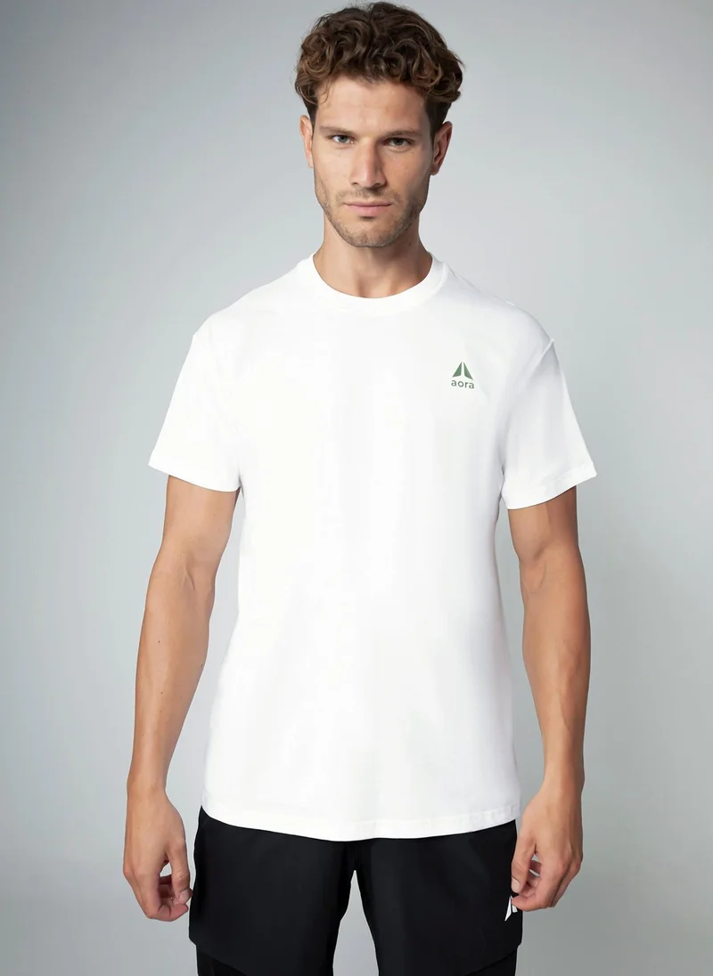 Aora Aora Unisex Season Graphic T-shirt – Lightweight, Nature-Inspired Print, Versatile Fit – White (V7 Edition)