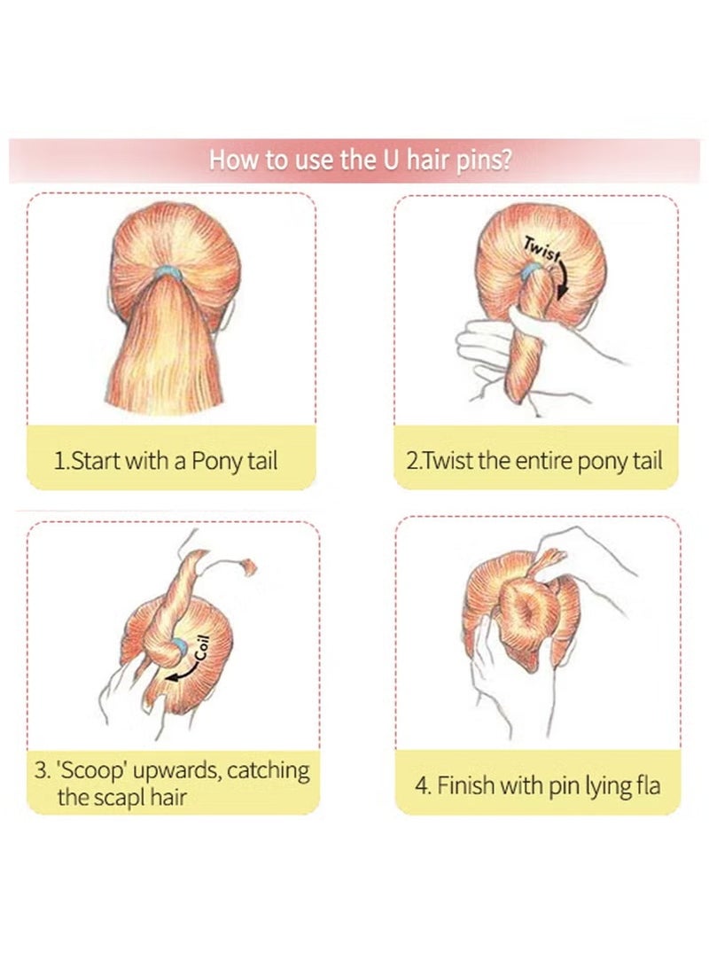 50 Pieces Hair Pins, Bobby Pins U Shape for Women for All Hair Types (6cm) (Brown) - Image 3