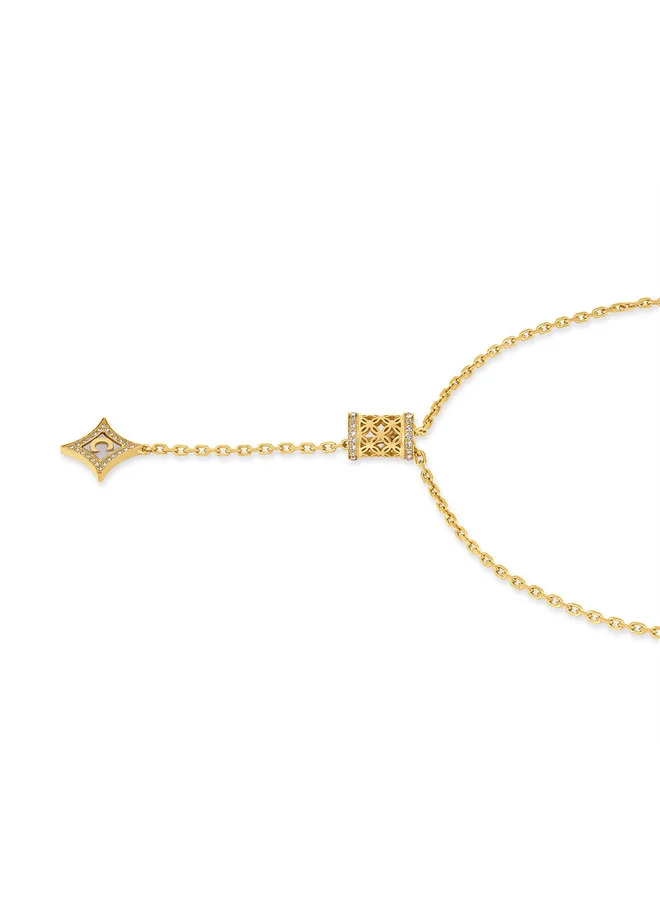 شيروتي 1881 Elettra Y Gold Necklace with Crystal Cylinder & Charm for Women