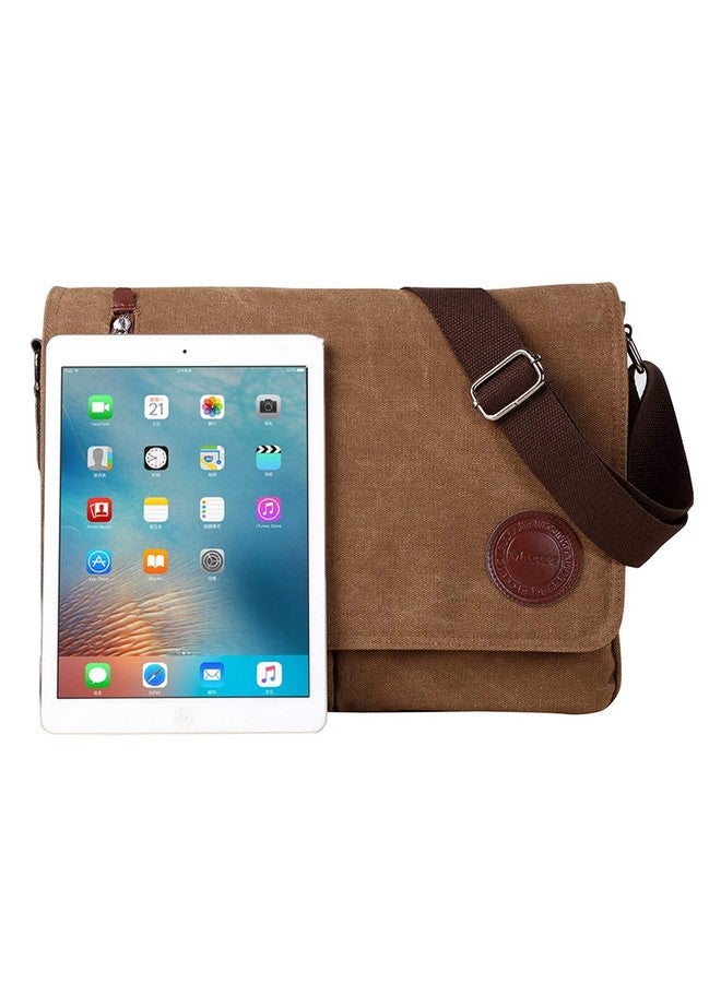 Mactso Vintage Canvas Satchel Messenger Bag for Men Women,Travel Shoulder bag 13.5" Laptop Bags Bookbag (Coffee) - Image 2