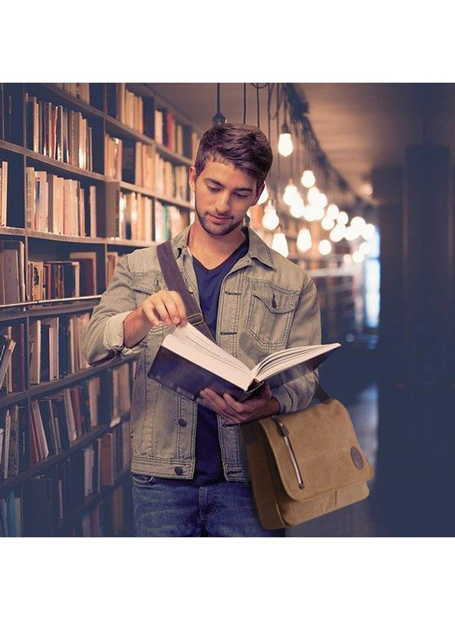 Mactso Vintage Canvas Satchel Messenger Bag for Men Women,Travel Shoulder bag 13.5" Laptop Bags Bookbag (Coffee) - Image 4