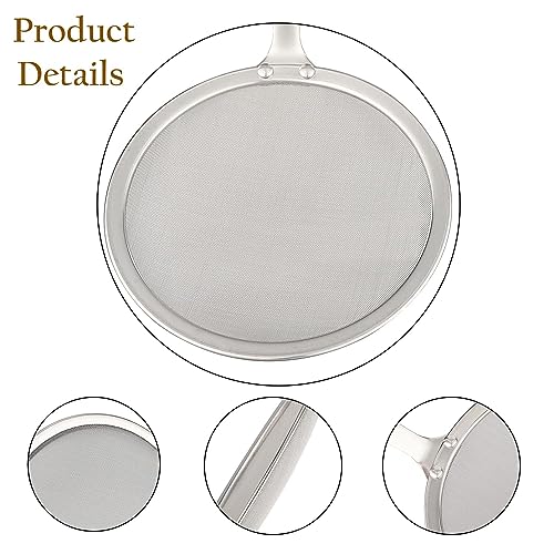 Entisia Good Morning Frying Zara - 1 Pcs Stainless Steel Fine Mesh Food Strainer with Handle, Heat-Resistant Round Oil Filter Grid Spoon, Smallest Deep Frying from Fast Food, Pasta, Noodles (16) - Image 3