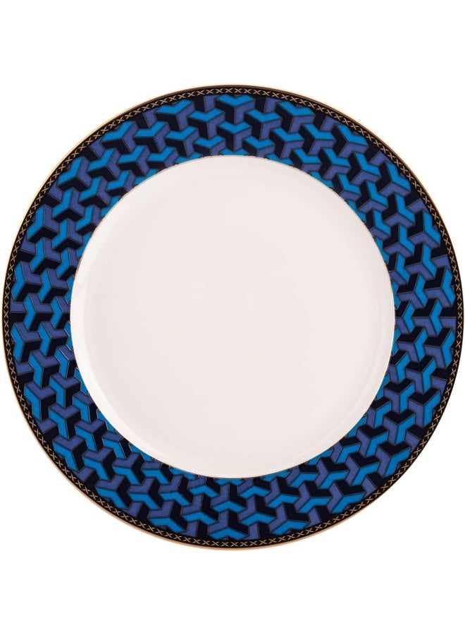 AKDC Ceramic Dessert Plate 20Cm X 20Cm X 2Cm White And Blue - Image 2