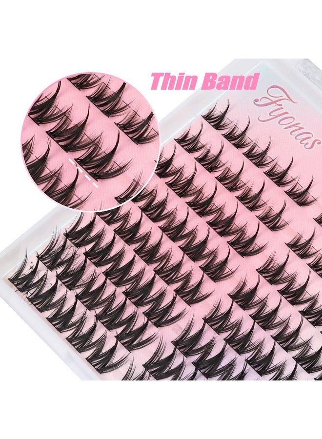 Fyonas Lash Clusters Manga Eyelash Clusters Spiky Cluster Eyelash Extensions 80Pcs C Curl Individual Lashes Volume Anime Lash Clusters with Thin Band Cosplay Lashes DIY at Home (Cutey) - Image 5