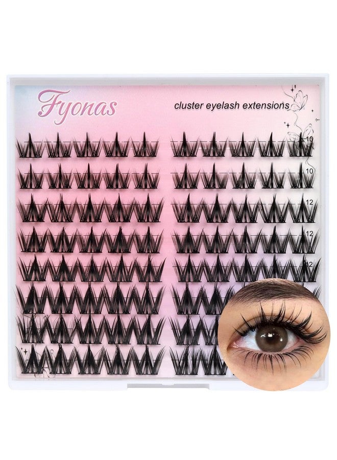 Fyonas Lash Clusters Manga Eyelash Clusters Spiky Cluster Eyelash Extensions 80Pcs C Curl Individual Lashes Volume Anime Lash Clusters with Thin Band Cosplay Lashes DIY at Home (Cutey) - Image 1