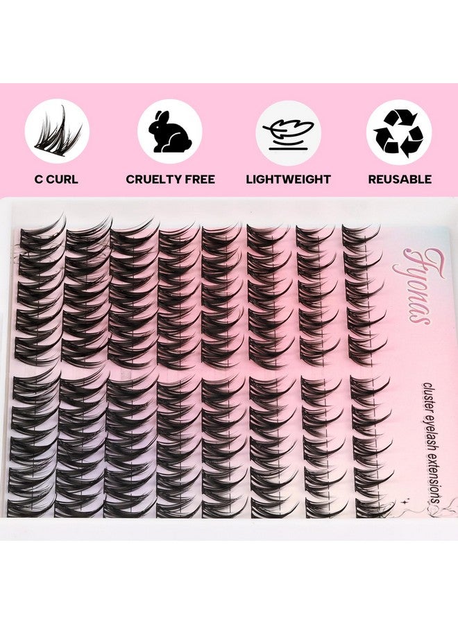 Fyonas Lash Clusters Manga Eyelash Clusters Spiky Cluster Eyelash Extensions 80Pcs C Curl Individual Lashes Volume Anime Lash Clusters with Thin Band Cosplay Lashes DIY at Home (Cutey) - Image 3