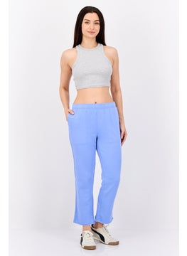 Aerie Women Regular Fit Plain Sweatpants, Blue  - Image 4