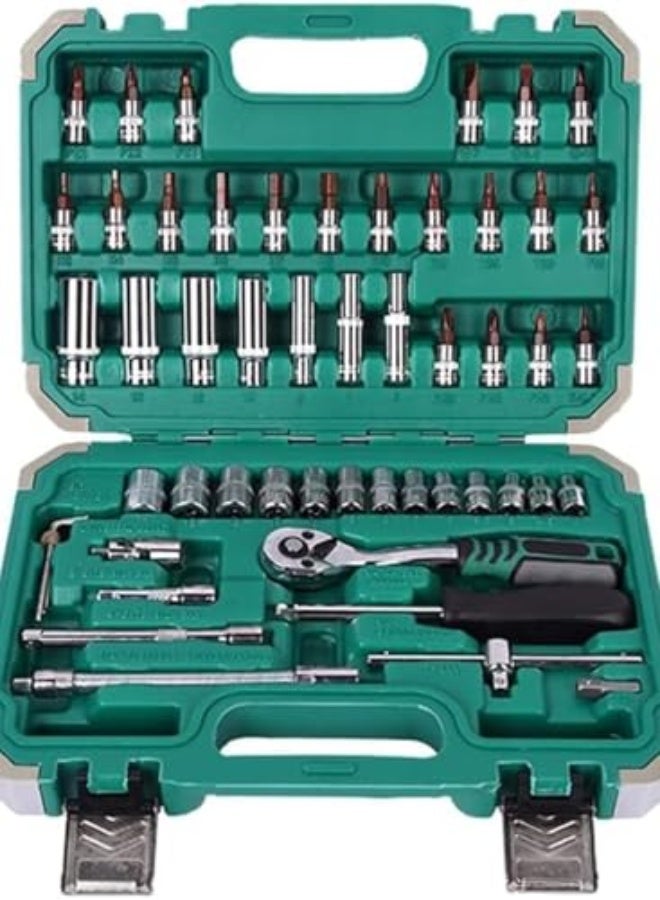 مجموعة أدوات إصلاح السيارات المكونة من 53 قطعة، مجموعة مفاتيح ربط سريعة، أدوات إصلاح السيارات للمنزل وصيانة السيارات - Image 1