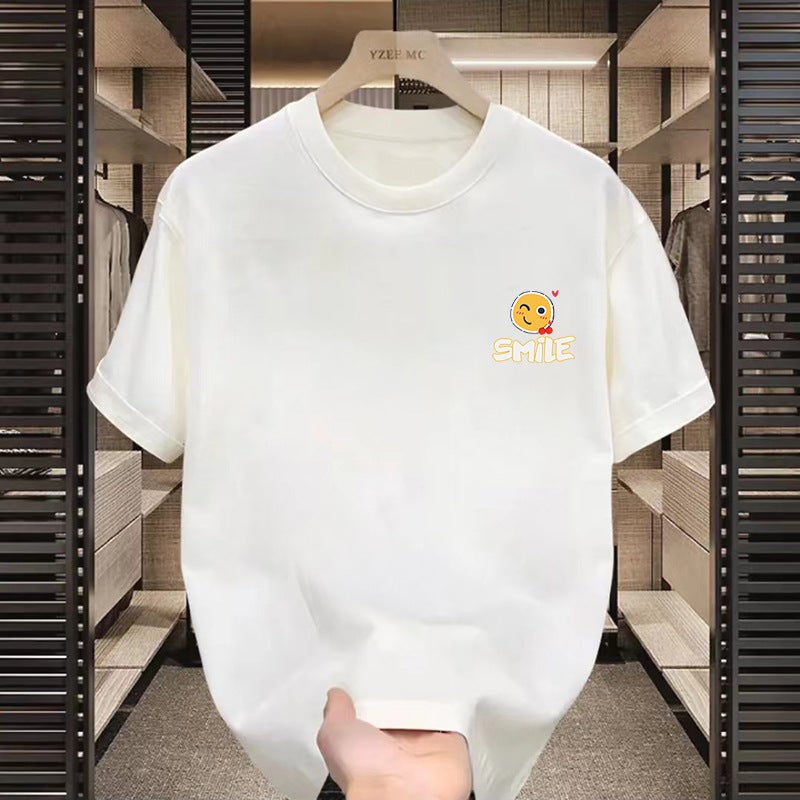 Factory Simple Cartoon Sponge Baby Pattern Printed Half Sleeve T-Shirt Versatile Trendy Loose T-Shirt - Image 1