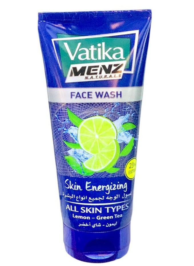 Vatika Menz Naturals Face Wash Skin Energizing All Skin Types Lemon -Green Tea 185 ml