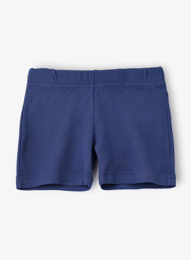 JAM Boys' Solid Navy Blue Cotton Shorts  - Image 1
