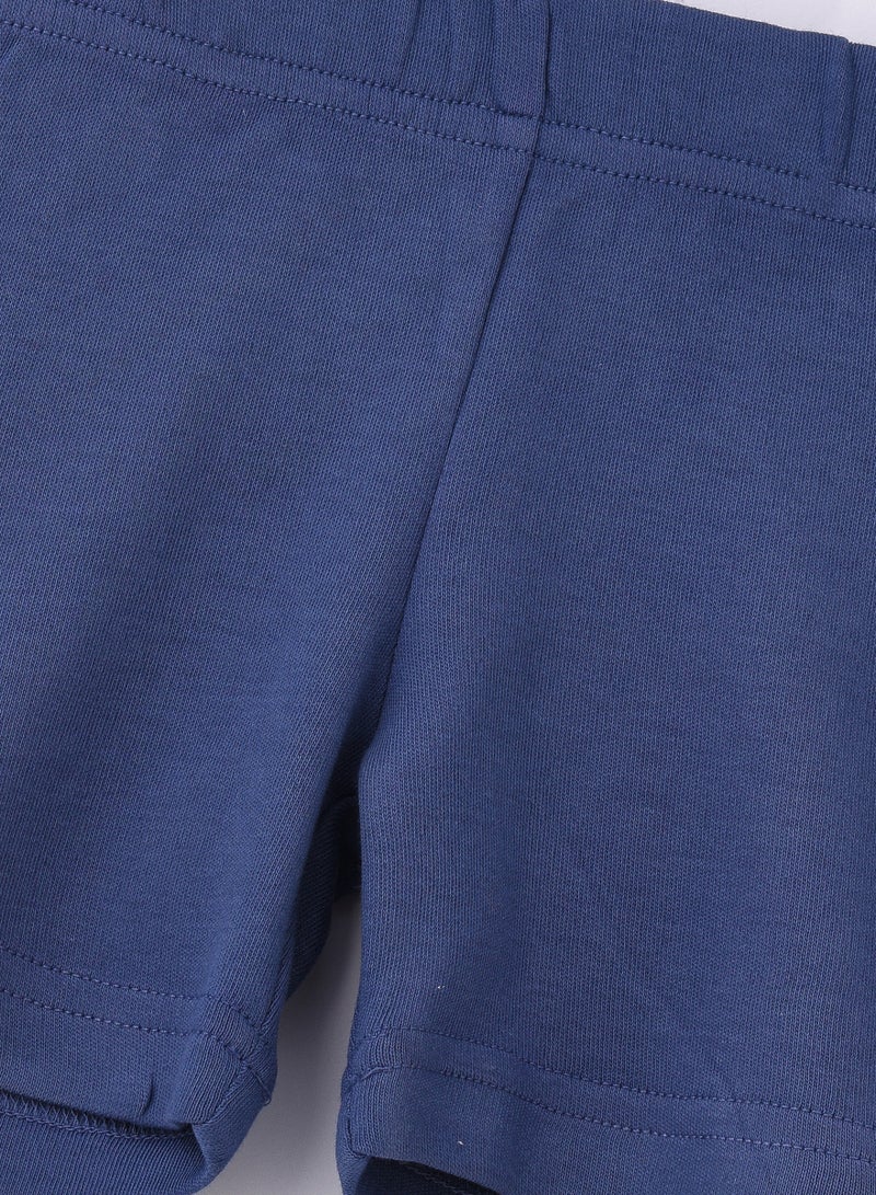 JAM Boys' Solid Navy Blue Cotton Shorts  - Image 4
