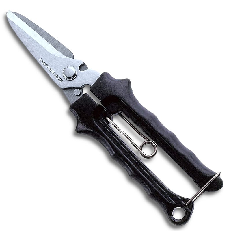 CANARY Heavy Duty Scissors with Wire Cutter 7.5" All Purpose Industrial Hand Shears for Metal, Wire, Cardboard, Leather, Rubber, Spring Loaded Handle, Japanese Stainless Steel Blade, Made in JAPAN - Image 1