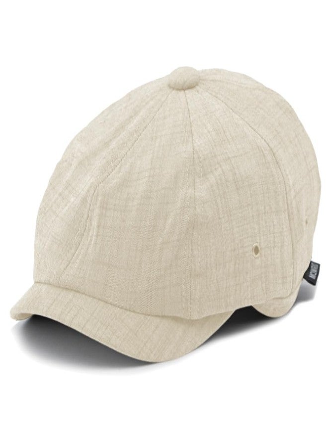 FASHIXD 8-Panel Newsboy Cap for Men Women - Summer Cotton Vintage Baker Boy Hat, Classic Unisex Flat Top for Outdoor Daily (US, Alpha, One Size, Beige) - Image 1
