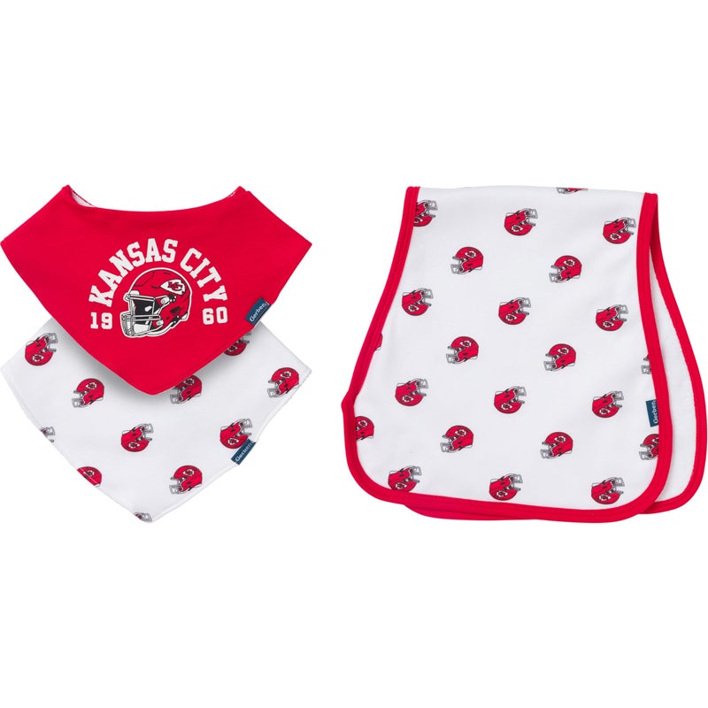 Gerber Baby NFL Team Bandana Bibs and Burp Cloth Set Chiefs One Size - Image 2