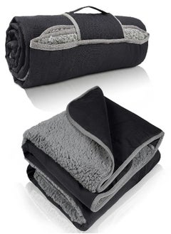 Tirrinia Waterproof Outdoor Blanket With Sherpa Lining, Windproof Triple Layers Warm Comfy Foldable For Camping Stadium, Sports, Picnic, Grass, Concerts, Pet, 51''X 59'' - Machine Washable  - Image 1