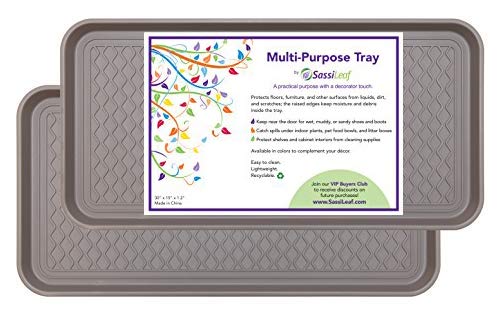 SassiLeaf MultiPurpose Tray in Decorator Colors 30 L x 15 W x 120 H Slate Gray Set of 2