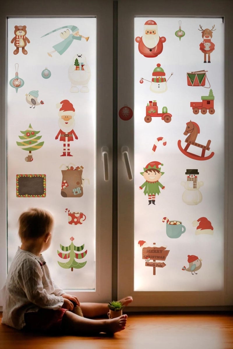 Kt Grup New Year Merry Christmas Special Cut Glass Wall Door Sticker Sets - Christmas Set - Image 1