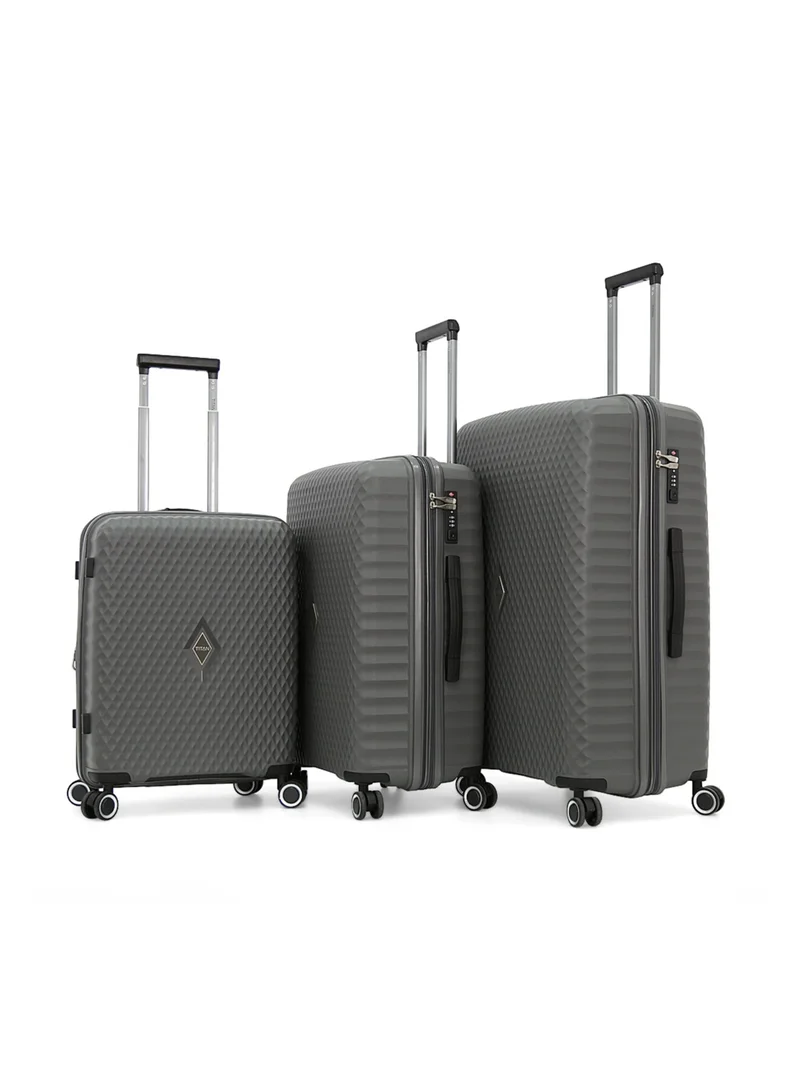 تيتان Hardside Luggage Trolley Bag 3 Pieces Set,Grey (S-20",M-24",L-28")