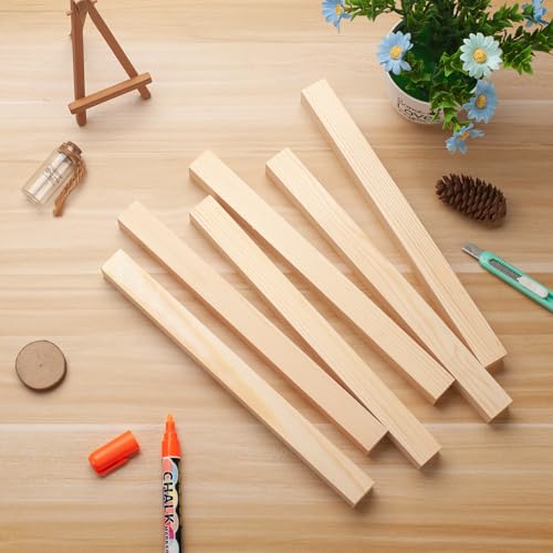 Coowayze Square Wooden Dowel Rods, 6 PCS 1" x 15" Square Wood Dowels Wooden Sticks for Crafting, Unfinished Hardwood Sticks Wooden Strips for Woodworking, Crafting, Arts and DIYers, Home Decor, Model Making - Image 4