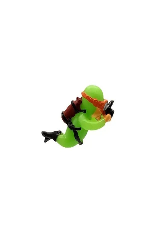 GARTIG Aquarium Glow in Dark Decorative Accessories Items Floating Diver Small Artificial Moving Toys for Fish Tank Decoration in Home with Thin Line and Suspended Ball - 2pcs (Fluorescent Green + Orange) - Image 2